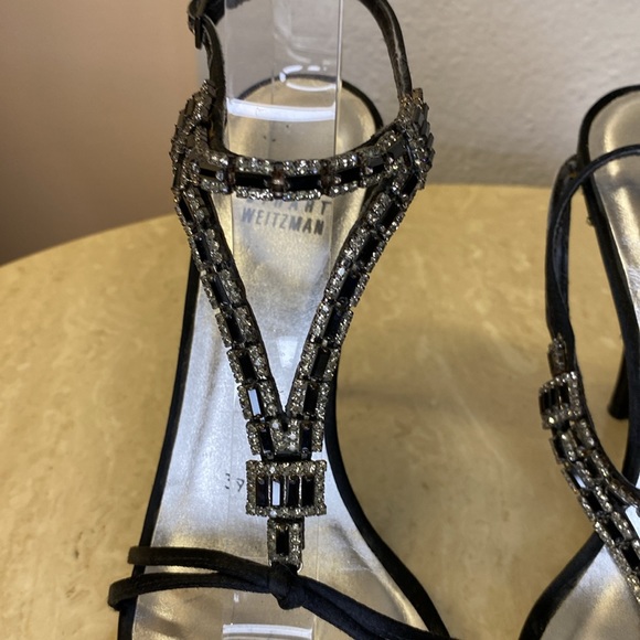 Stuart Weitzman Satin Rhinestone Sandals, 39 - Picture 2 of 8